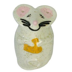 Vintage Whimsical Mouse Parmesan Cheese Shaker Ceramic Condiment Sunday Dinner